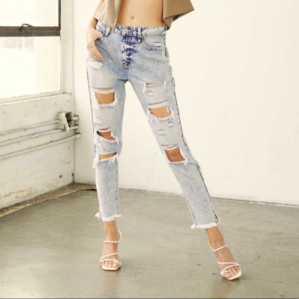 KANCAN High Rise Mom Jeans